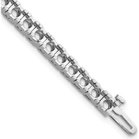 14K White Gold 7" Tennis Bracelet with 44 Round Diamonds - 6.6 Carat Total Diamond Weight by Monteluci Fine Jewelry