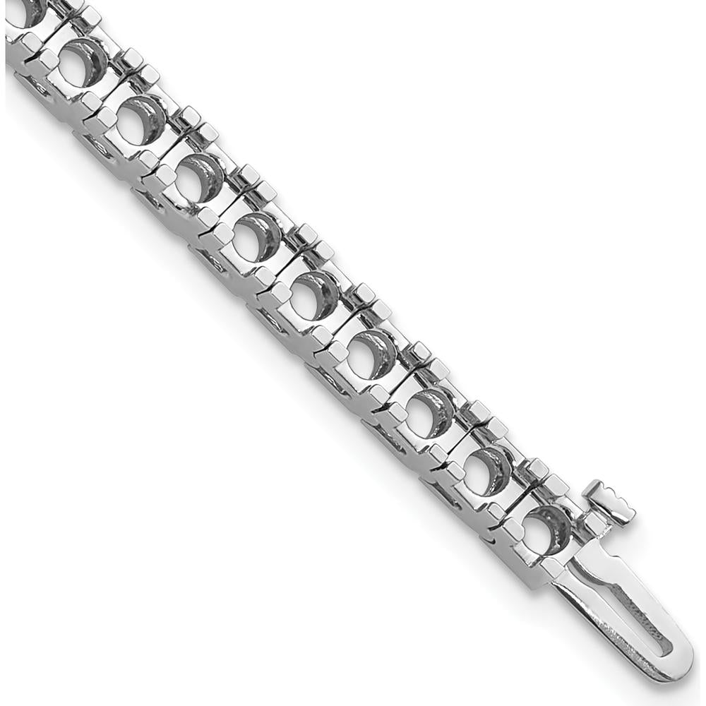 14K White Gold 7" Tennis Bracelet with 44 Round Diamonds - 6.6 Carat Total Diamond Weight by Monteluci Fine Jewelry