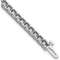 14K White Gold 7" Tennis Bracelet with 50 Round Stone Settings in 4-Prong Mountings by Monteluci Fine Jewelry