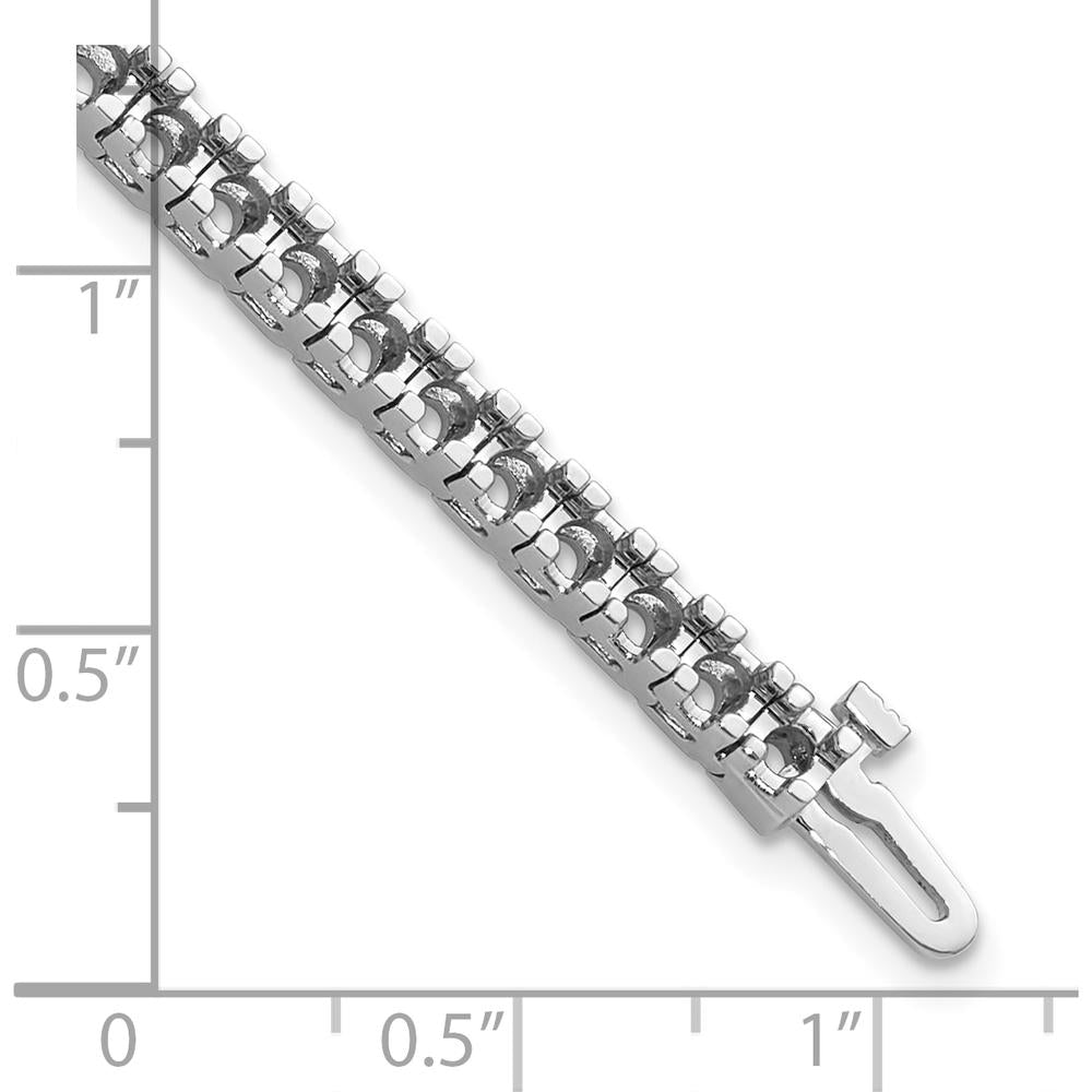 14K White Gold 7" Tennis Bracelet with 50 Round Stone Settings in 4-Prong Mountings by Monteluci Fine Jewelry