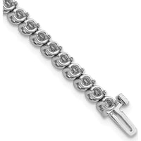 14K White Gold 7" Tennis Bracelet with 53 Round Diamonds - 4.18 Carat Total Diamond Weight by Monteluci Fine Jewelry