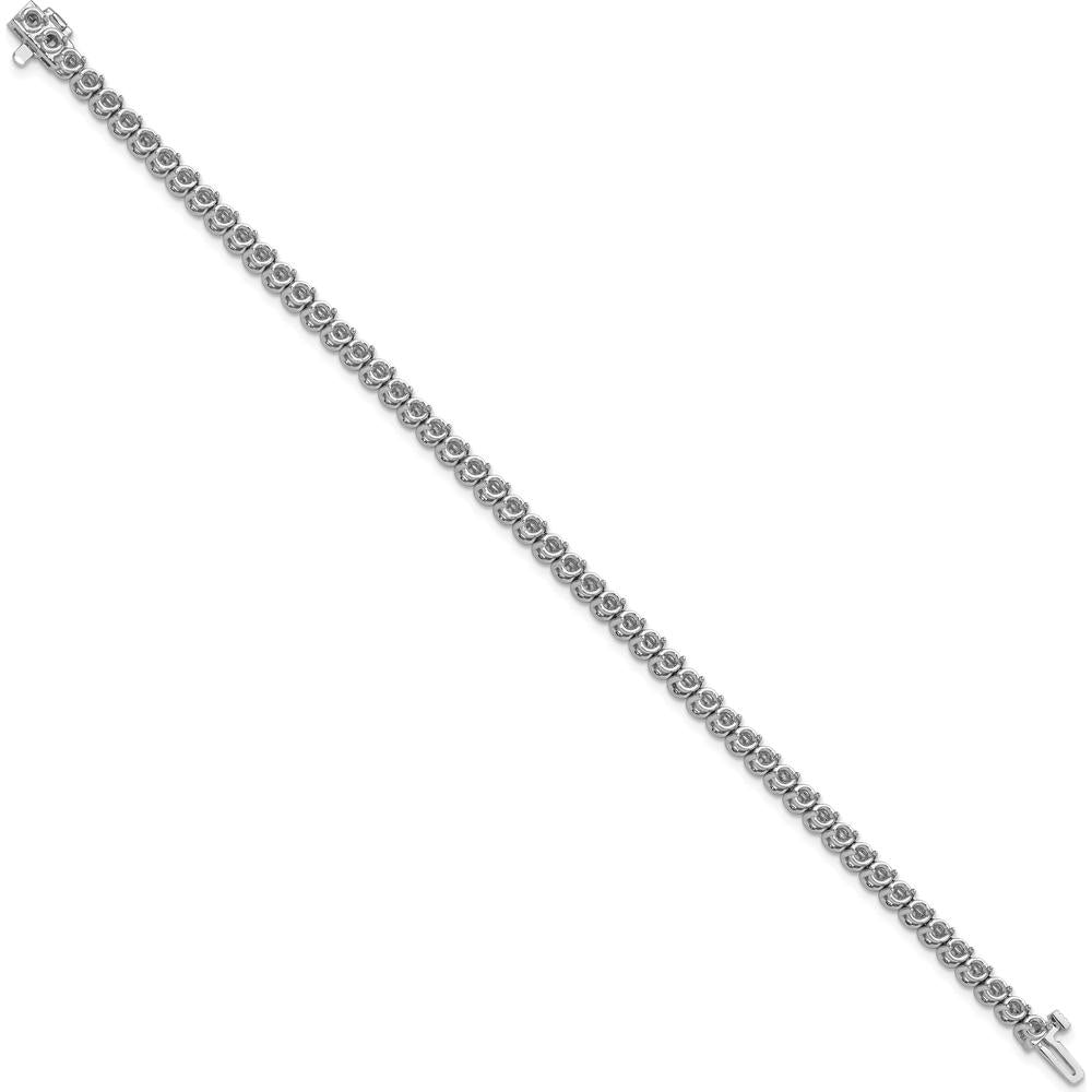 14K White Gold 7" Tennis Bracelet with 53 Round Diamonds - 4.18 Carat Total Diamond Weight by Monteluci Fine Jewelry