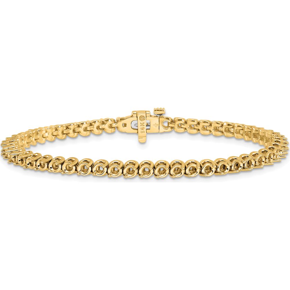 14K White Gold 7" Tennis Bracelet with 53 Round Diamonds - 4.18 Carat Total Diamond Weight by Monteluci Fine Jewelry