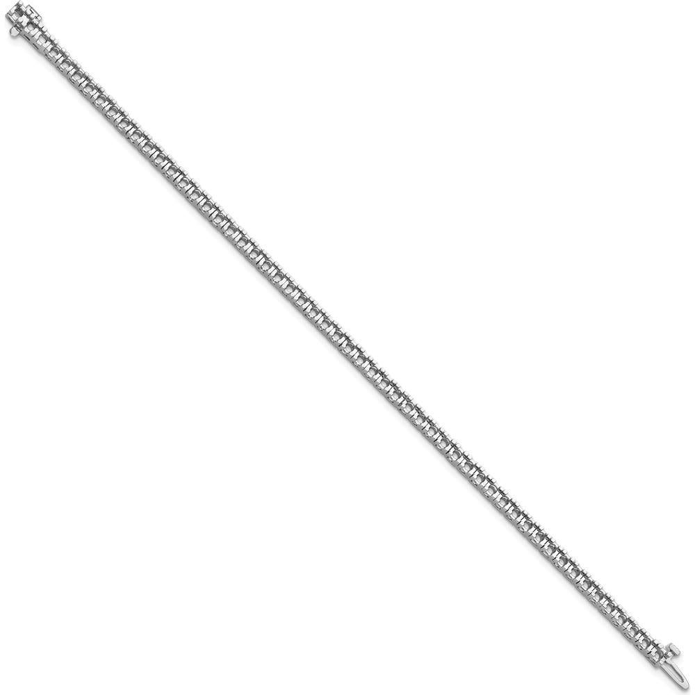 14K White Gold 7" Tennis Bracelet with 55 Round Diamonds - 2.64 Carat Total Diamond Weight by Monteluci Fine Jewelry