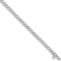 14K White Gold 7" Tennis Bracelet with 59 Round Diamonds - 2.4 Carat Total Diamond Weight by Monteluci Fine Jewelry