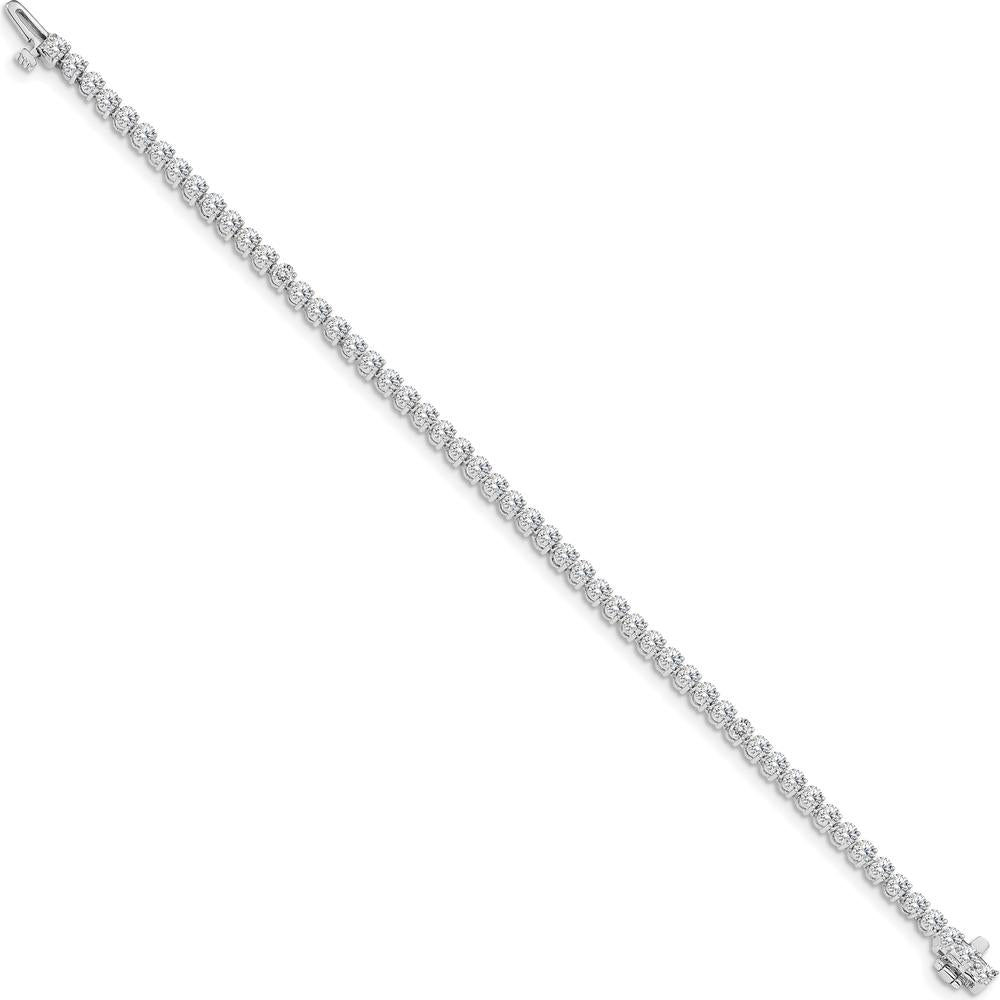 14K White Gold 7" Tennis Bracelet with 59 Round Diamonds - 2.4 Carat Total Diamond Weight by Monteluci Fine Jewelry