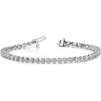 14K White Gold 7" Tennis Bracelet with 59 Round Diamonds - 2.4 Carat Total Diamond Weight by Monteluci Fine Jewelry