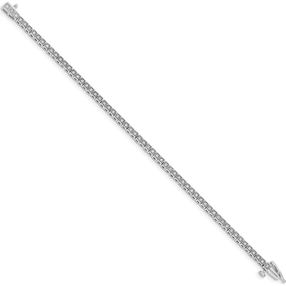 14K White Gold 7" Tennis Bracelet with 60 Round Diamonds - 1/2 Carat Total Diamond Weight by Monteluci Fine Jewelry