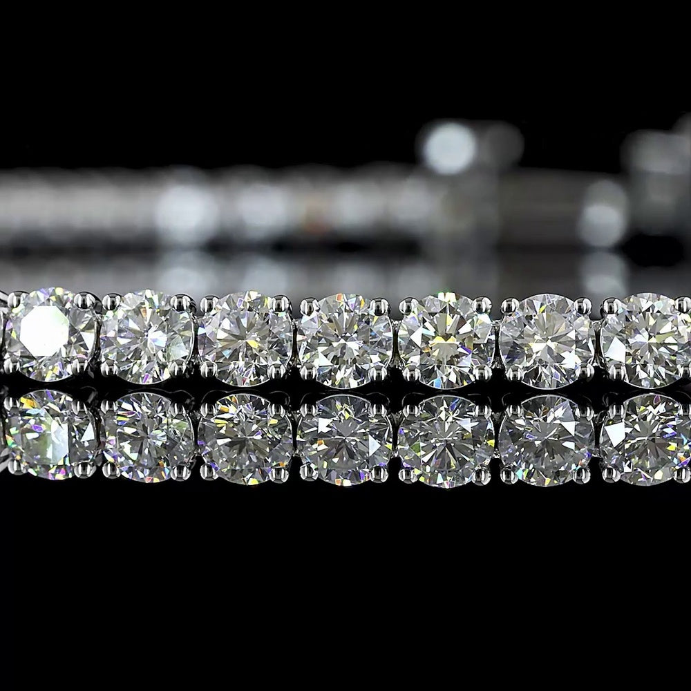 14K White Gold 7" Tennis Bracelet with 71 Prong-Set Round Lab Diamonds - 6.00 Carats Total Diamond Weight, E-F Color, VS1 Clarity - Covaloro Fine Jewelry