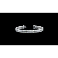 14K White Gold 7" Tennis Bracelet with 75 Emerald Cut Lab Diamonds - 5.12 Carats Total Diamond Weight, E-F Color VS1 Clarity - Covaloro Fine Jewelry