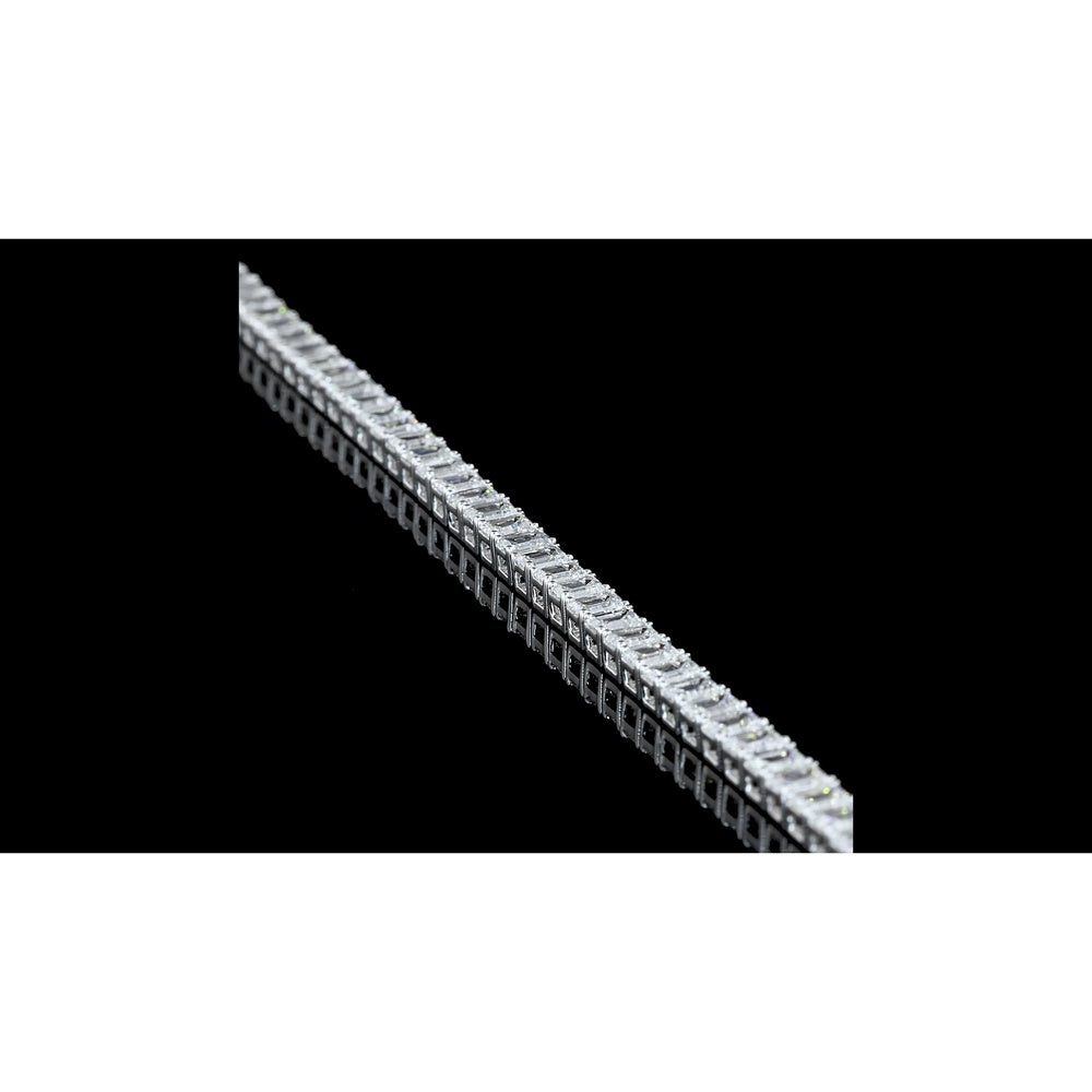 14K White Gold 7" Tennis Bracelet with 75 Emerald Cut Lab Diamonds - 5.12 Carats Total Diamond Weight, E-F Color VS1 Clarity - Covaloro Fine Jewelry