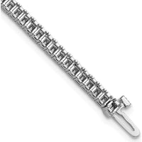 14K White Gold 7" Tennis Bracelet with 81 Square Princess-Cut Diamonds - 4.0 Carat Total Diamond Weight by Monteluci Fine Jewelry