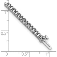 14K White Gold 7" Tennis Bracelet with 81 Square Princess-Cut Diamonds - 4.0 Carat Total Diamond Weight by Monteluci Fine Jewelry