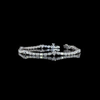 14K White Gold 7" Tennis Bracelet with Alternating Oval and Heart Shape Lab Diamonds - 4.84 Carat Total Diamond Weight, E-F Color VS Clarity - Covaloro Fine Jewelry