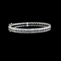 14K White Gold 7" Tennis Bracelet with East-West Prong Set Radiant Cut Lab Diamonds - 8.04 Carats Total Diamond Weight - Covaloro Fine Jewelry
