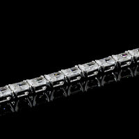 14K White Gold 7" Tennis Bracelet with East-West Prong Set Radiant Cut Lab Diamonds - 8.04 Carats Total Diamond Weight - Covaloro Fine Jewelry