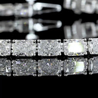 14K White Gold 7" Tennis Bracelet with East-West Prong Set Radiant Cut Lab Diamonds - 8.04 Carats Total Diamond Weight - Covaloro Fine Jewelry