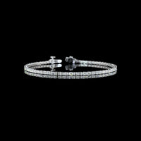 14K White Gold 7" Tennis Bracelet with East-West Set Emerald Cut Lab Diamonds - 2.98 Carats Total Diamond Weight - Covaloro Fine Jewelry