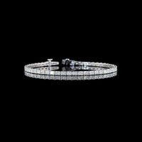 14K White Gold 7" Tennis Bracelet with East-West Set Radiant Cut Lab Diamonds - 4.88 Carats Total Diamond Weight - Covaloro Fine Jewelry