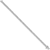 14K White Gold 7" Tennis Bracelet with Round and Baguette Diamonds - 1.00 Carats Total Diamond Weight by Monteluci Fine Jewelry