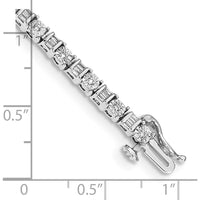 14K White Gold 7" Tennis Bracelet with Round and Baguette Diamonds - 1.00 Carats Total Diamond Weight by Monteluci Fine Jewelry