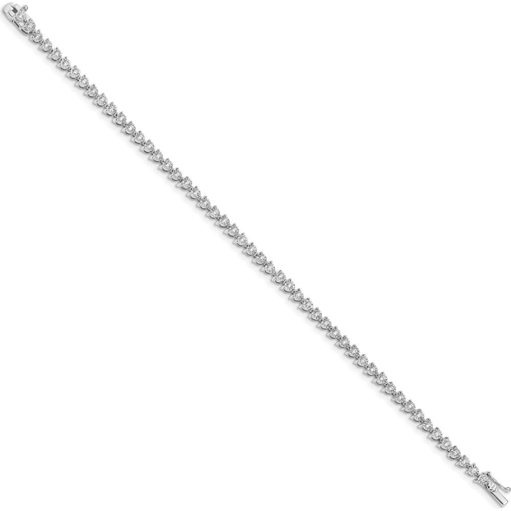 14K White Gold 7" Tennis Bracelet with Round Diamonds - 1.02 Carats Total Diamond Weight by Monteluci Fine Jewelry