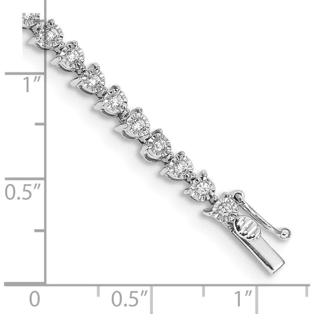 14K White Gold 7" Tennis Bracelet with Round Diamonds - 1.02 Carats Total Diamond Weight by Monteluci Fine Jewelry