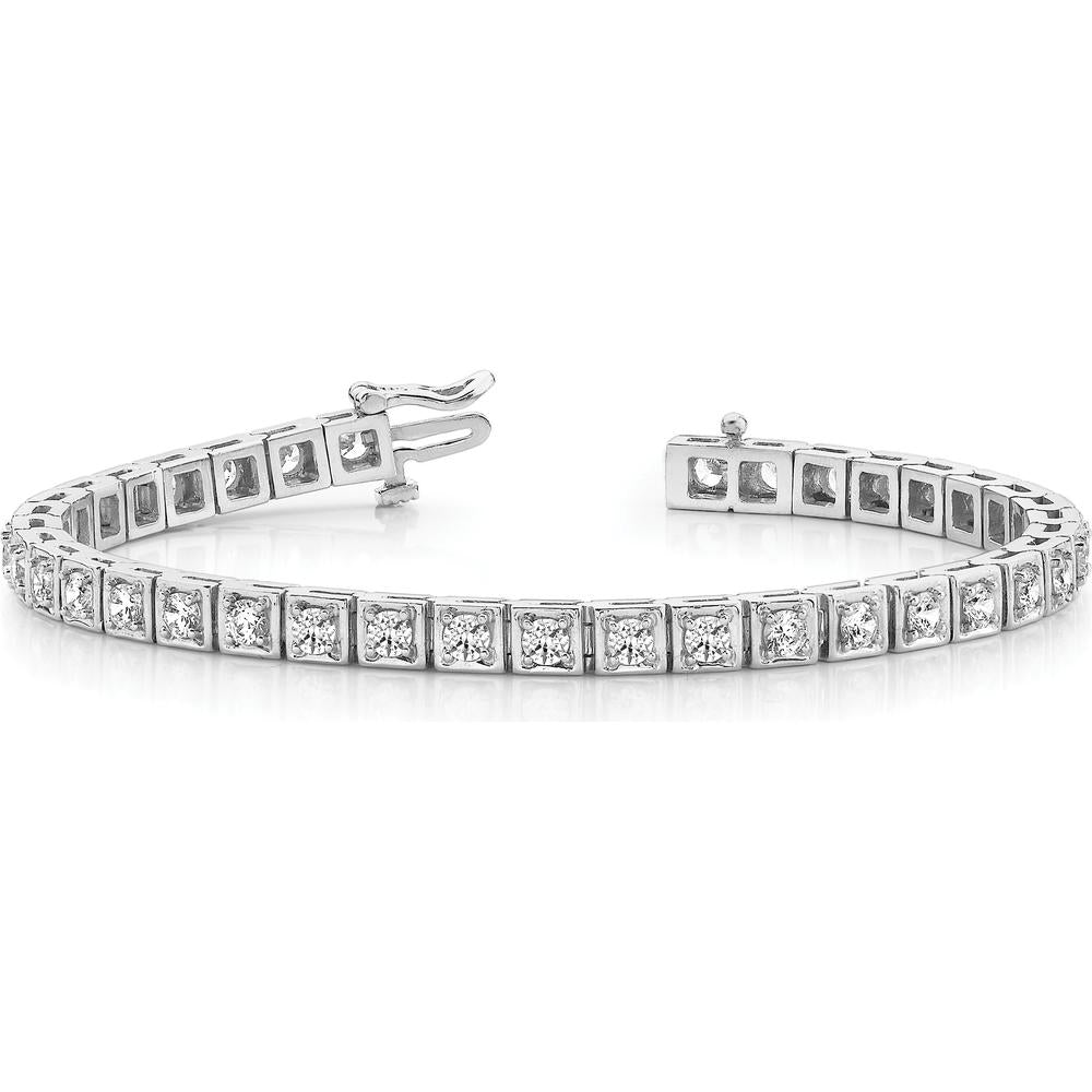 14K White Gold 7" Tennis Bracelet with Round Diamonds - 1.75 Carat Total Diamond Weight by Monteluci Fine Jewelry