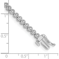 14K White Gold 7" Tennis Bracelet with Round Diamonds in Illusion Setting - 1 Carat Total Diamond Weight by Monteluci Fine Jewelry