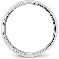 14K White Gold 7mm Beveled Edge Comfort Fit Wedding Band - Size 10 by 0