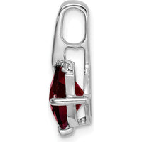 14K White Gold 7mm Cushion Garnet and Diamond Pendant - 2.008 Carat Total Gemstone Weight by Lumare Gioia