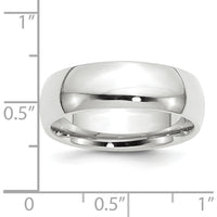 14K White Gold 7mm Domed Comfort Fit Wedding Band - Size 4.5 by 0