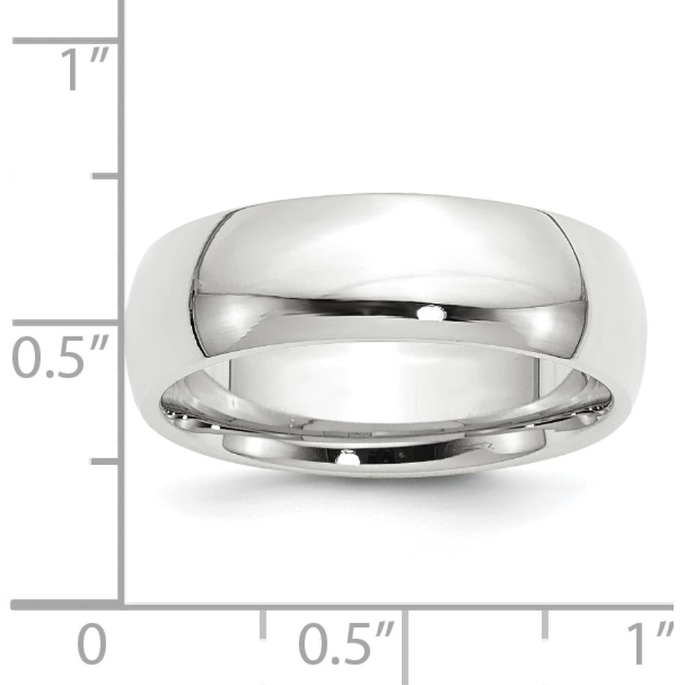 14K White Gold 7mm Domed Comfort Fit Wedding Band - Size 4.5 by 0