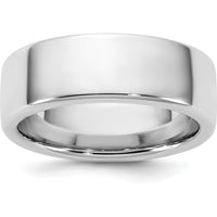 14K White Gold 7mm European Comfort Fit Band - Polished Finish by 0