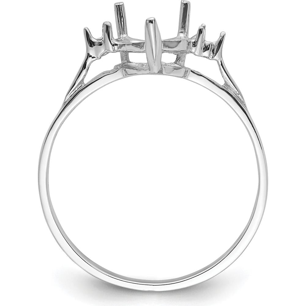 14K White Gold 7mm Heart Shaped Gemstone Ring Mounting by Monteluci Fine Jewelry
