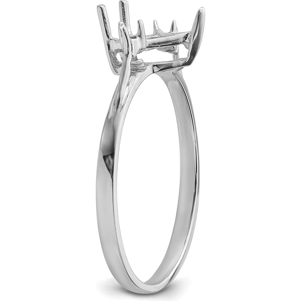 14K White Gold 7mm Heart Shaped Gemstone Ring Mounting by Monteluci Fine Jewelry