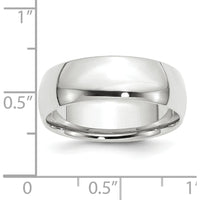 14K White Gold 7mm Lightweight Comfort Fit Wedding Band - Size 10 by 0