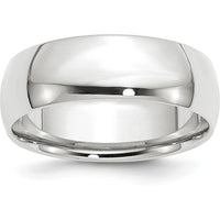 14K White Gold 7mm Lightweight Comfort Fit Wedding Band - Size 9 by 0
