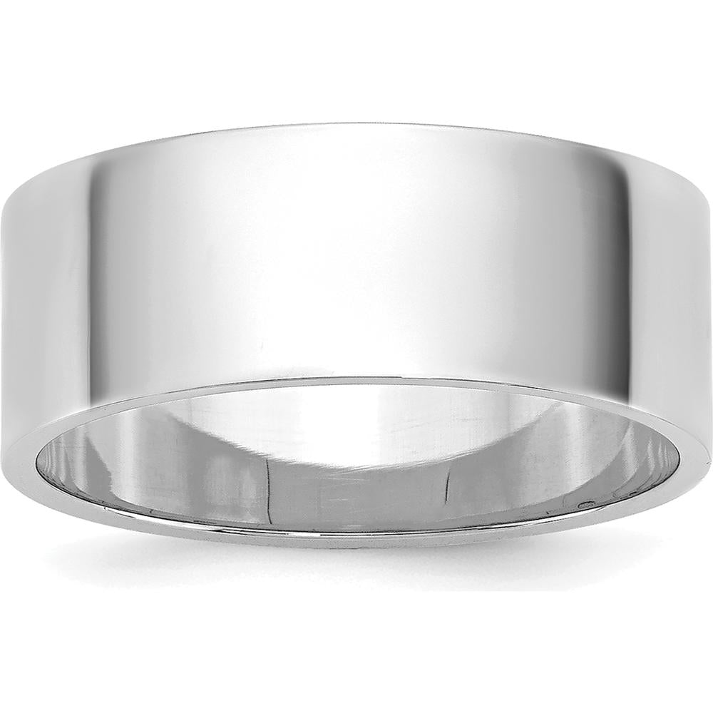 14K White Gold 7mm Lightweight Flat Wedding Band - Size 11 by Luciano & Cie