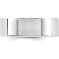 14K White Gold 7mm Lightweight Flat Wedding Band - Size 11 by Luciano & Cie