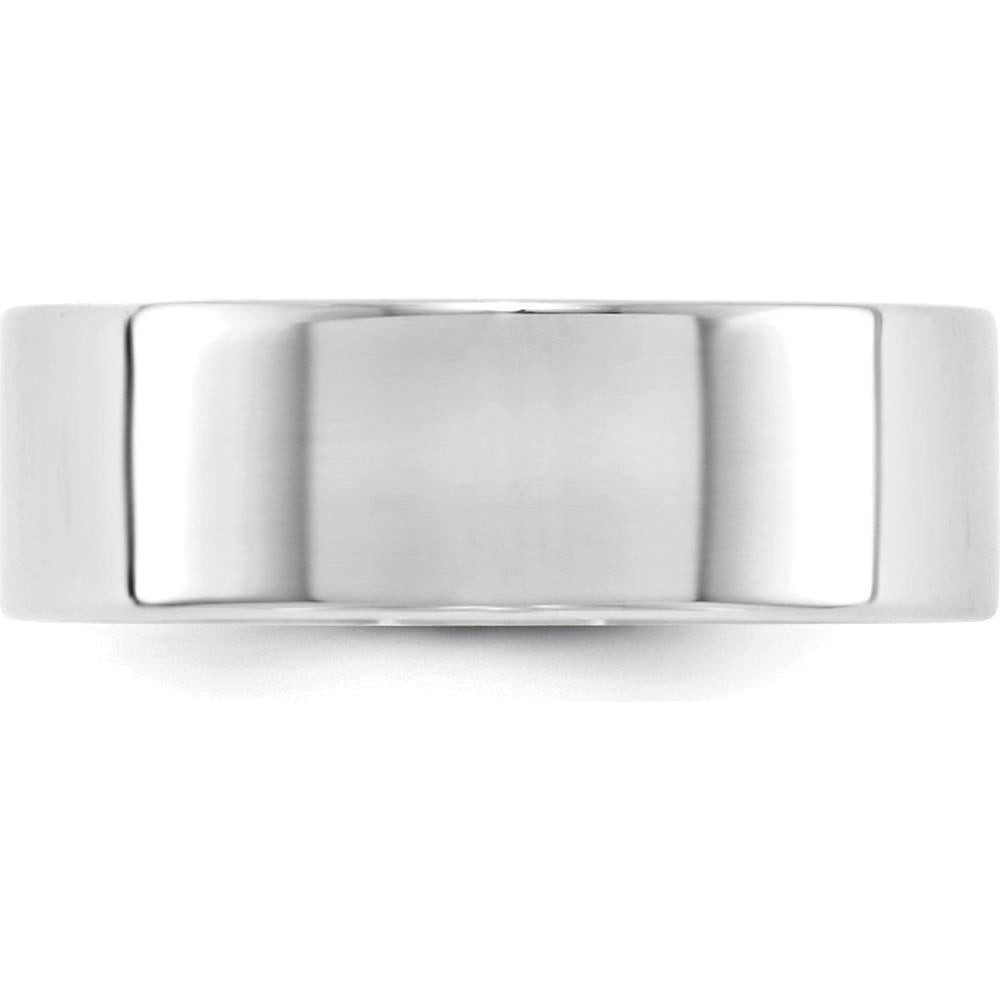 14K White Gold 7mm Lightweight Flat Wedding Band - Size 11 by Luciano & Cie
