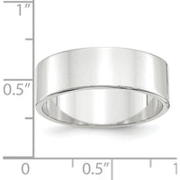 14K White Gold 7mm Lightweight Flat Wedding Band - Size 11 by Luciano & Cie