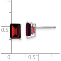 14K White Gold 7x5mm Emerald Cut Garnet Earrings - 1.25 Carat Total Garnet Weight by Monteluci Fine Jewelry