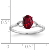 14K White Gold 7x5mm Oval Created Ruby Ring with Split Shoulder Design by Monteluci Fine Jewelry