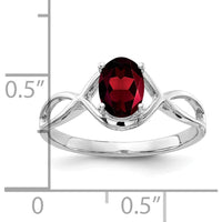 14K White Gold 7x5mm Oval Natural Garnet Ring - 1.00 Carat Total Gem Weight by Monteluci Fine Jewelry