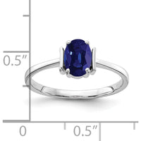 14K White Gold 7x5mm Oval Natural Sapphire Ring - 1.05 Carat Gemstone Weight by Monteluci Fine Jewelry