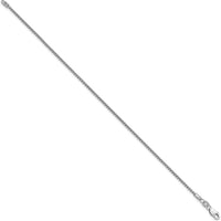 14K White Gold 8" 1.5mm Semi-Solid Round Box Chain Bracelet with Lobster Clasp by Oro Pregiato