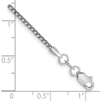 14K White Gold 8" 1.5mm Semi-Solid Round Box Chain Bracelet with Lobster Clasp by Oro Pregiato