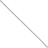 14K White Gold 8" 1.75mm Semi-Solid Round Box Chain Bracelet with Lobster Clasp by Oro Pregiato