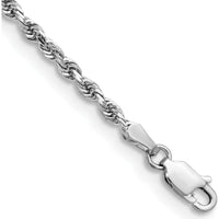 14K White Gold 8" 2.75mm Diamond-Cut Quadruple Rope Chain Bracelet with Lobster Clasp by Oro Pregiato